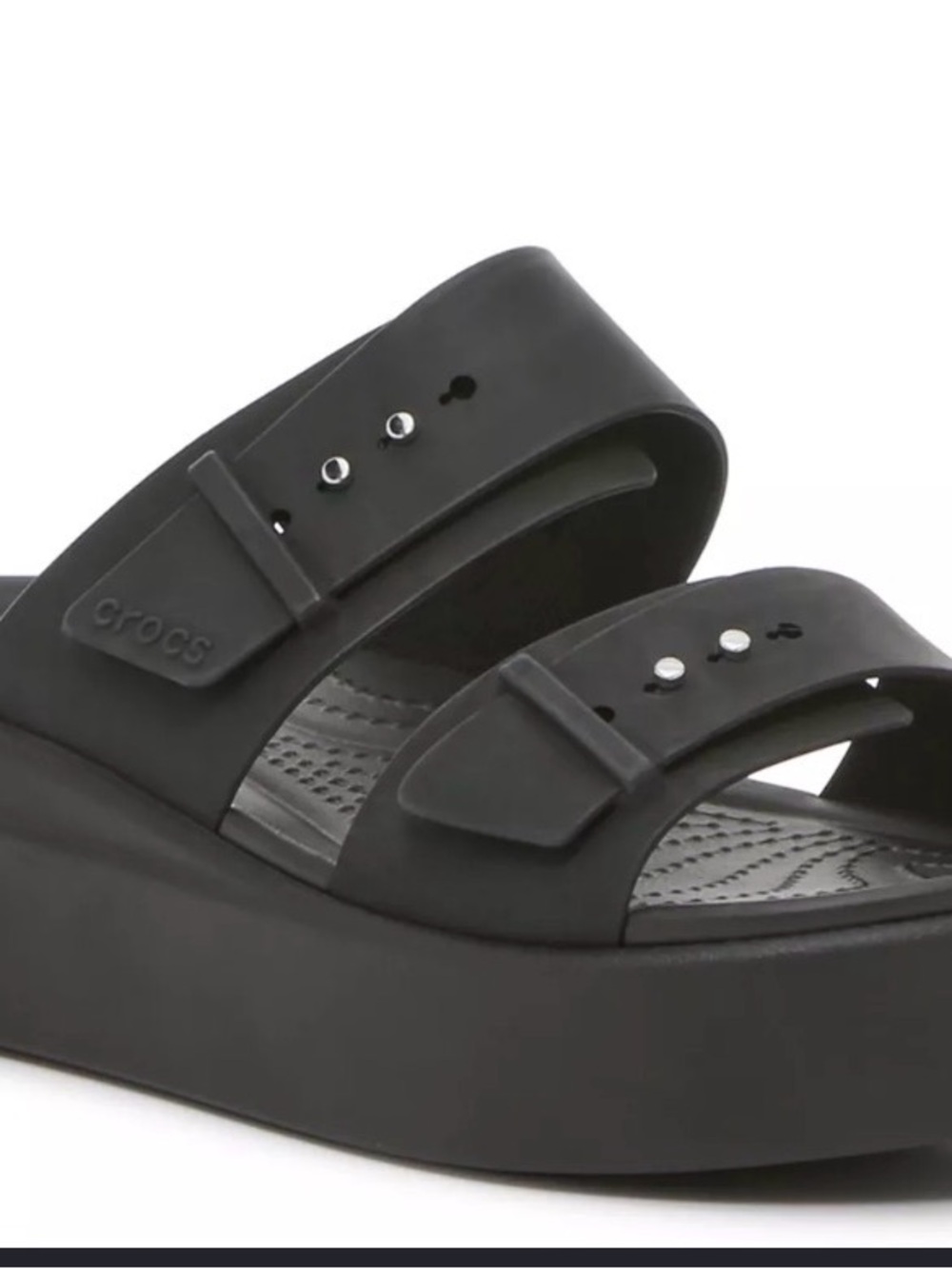 CROCS Women's Black Double-Strap Platform Sandals